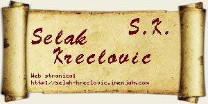 Selak Kreclović vizit kartica